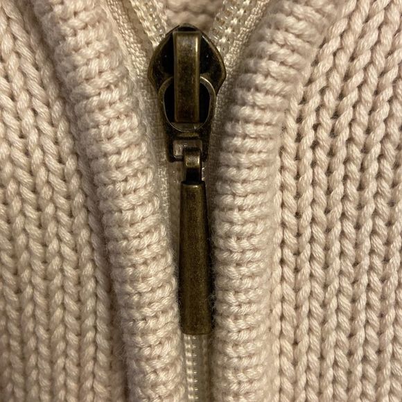 Cold water creek zipper cardigan with removable faux fur collar - Picture 6 of 13